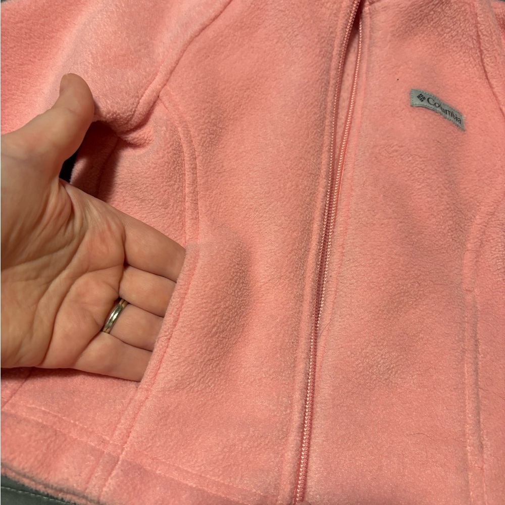 COLUMBIA Toddlers Pink Zip Up Fleece Jacket Size 12M - Picture 4 of 7